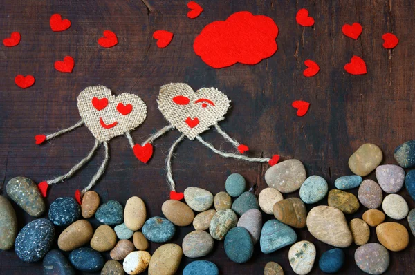 情人节，象征着爱，红色的心 — 图库照片