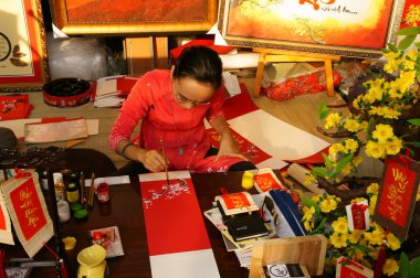Vietnam tet, chinese writing, calligraphy clipart