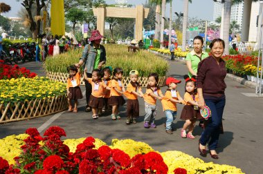 Asyalı çocuk, açık hava etkinliği, Vietnamca okul öncesi çocuklar