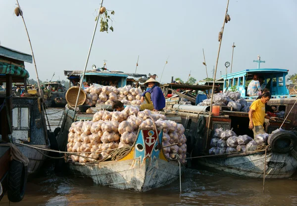 Cai Rang piața plutitoare, Mekong Delta călătorie — Fotografie, imagine de stoc