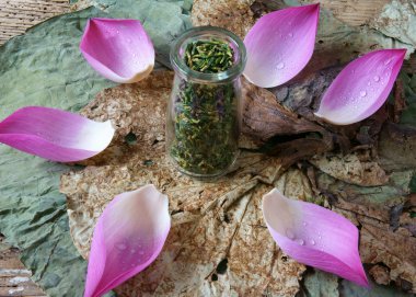 Koleksiyon lotus çiçeği, tohum, çay, sağlıklı gıda