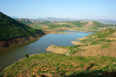 Vietnam manzara, dağ, çıplak hill, ormansızlaşma