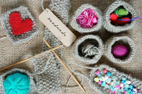 Handmade, knit, knitting, art hobby, lovely creatve — ストック写真