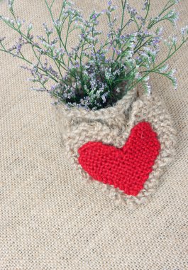 decor, handmade, flower pot, heart, vintage style