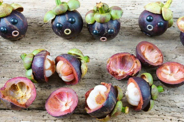 Amazing, funny, mangosteen, worried, anxiou face — Stock Photo, Image