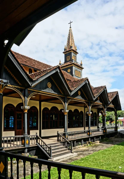 Kontum wooden church, ancient cathedral, heritage — ストック写真