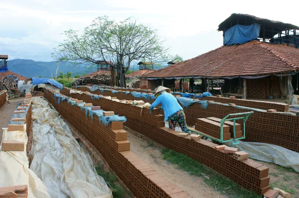 Brickwork, brick, trade village, material, contruction — Stock Fotó