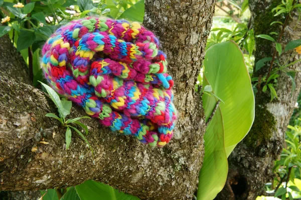 Colorful wollen scarf, handmade, gift — Zdjęcie stockowe