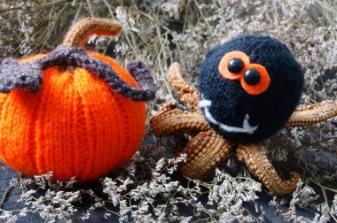 Cadılar Bayramı arka plan, el yapımı, kabak, örümcek, Ekim