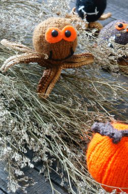 Cadılar Bayramı arka plan, el yapımı, kabak, örümcek, Ekim
