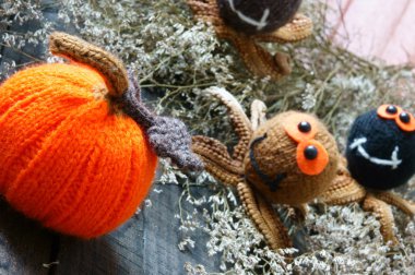 Cadılar Bayramı arka plan, el yapımı, kabak, örümcek, Ekim