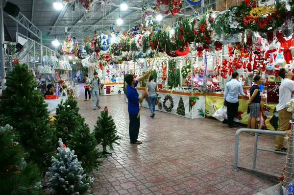 Vietnamese winkelen, markt, Kerst vakantie — Stockfoto