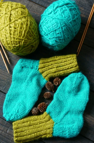 Socks, stockings, winter, knit, handmade — Stock Photo, Image