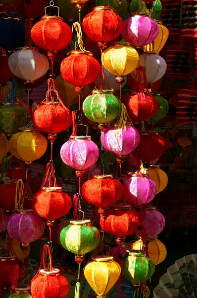 Colorful lantern, marketplace, mid-autumn festival — Stock Photo, Image