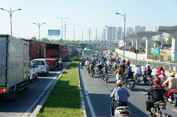 Crowded, Vietnam, Asia ctiy, vehículo, humos de escape , —  Fotos de Stock