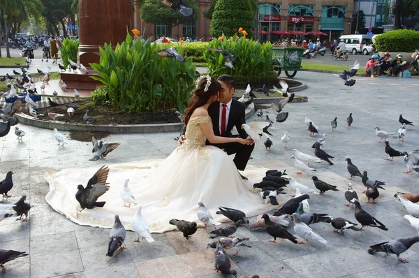 Mariée vietnamienne, photo de mariage, ho chi minh ville — Photo