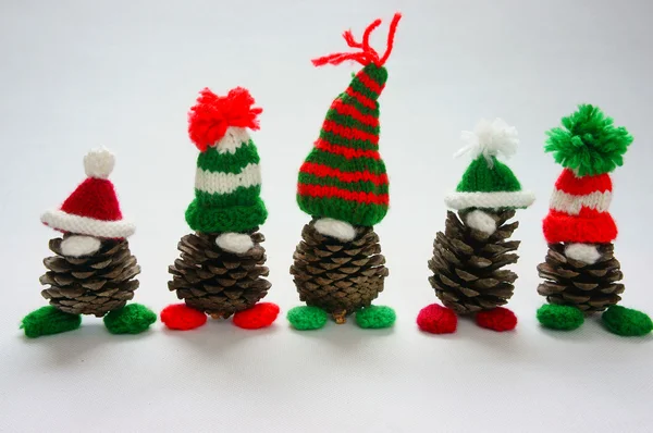 Christmas pine gnome, Xmas pinecone, gift — 스톡 사진