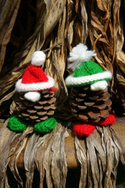 Christmas pine gnome, Xmas pinecone clipart