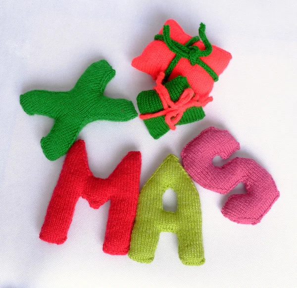 Natal, alfabeto de Natal, artesanal, tricotado, presente noel — Fotografia de Stock