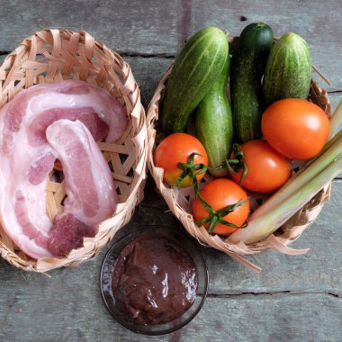 Vietnamese food, shrimp paste cook with pork