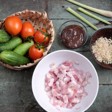 Vietnamese food, shrimp paste cook with pork
