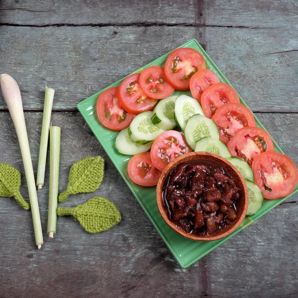 Comida vietnamita, pasta de camarones cocinar con cerdo — Foto de Stock