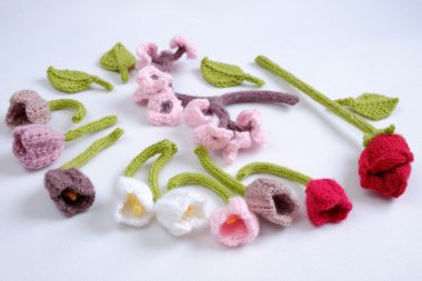 Bahar çiçek, el yapımı lale, DIY, örgü