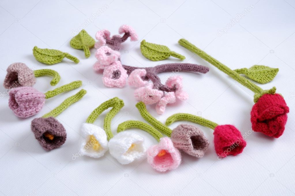 Spring flower, handmade tulip, diy, knit