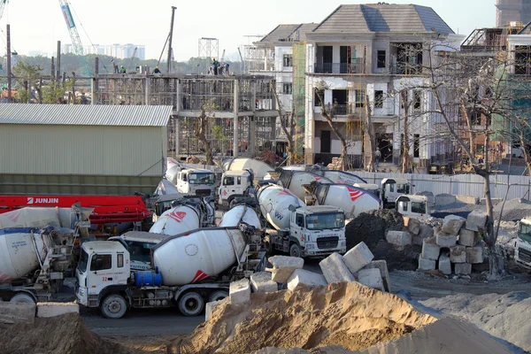 Mixer concrete station, truck, construct, industry — Stock Photo, Image