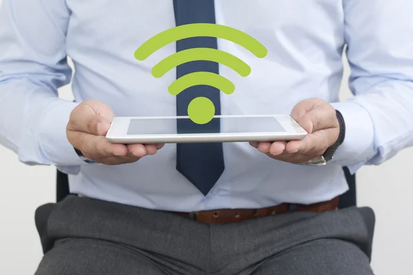 Wifi Symbol on the Tablet — Stock Photo, Image