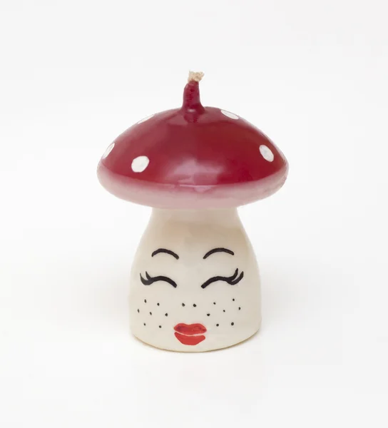 中的蘑菇形状的装饰蜡烛 — 图库照片