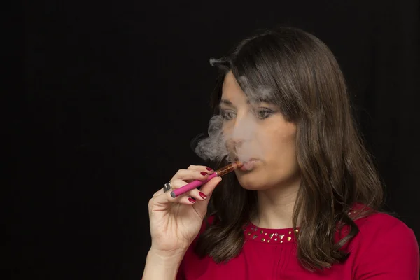 Chica en el humo — Foto de Stock