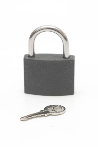 Padlock & Key on the Table — Stock Photo, Image