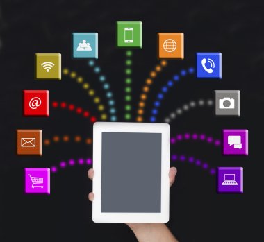 Dijital Tablet ve bilgisayar simgeler