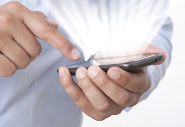 bir akıllı telefon gelen ışık ışınları