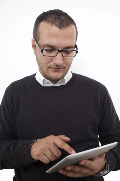 Manager tocando una tableta digital — Foto de Stock