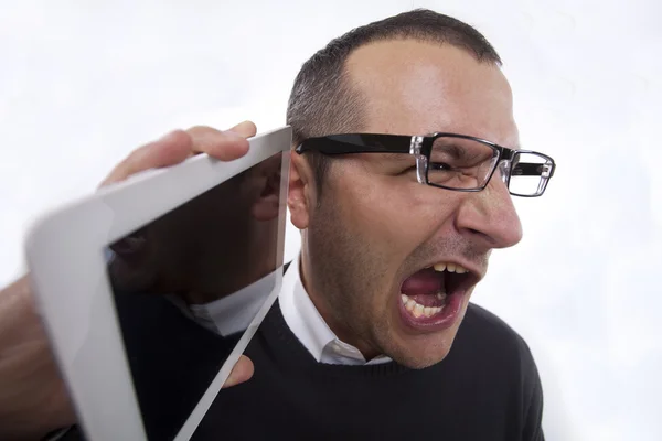 Anger on the phone — Stock Photo, Image