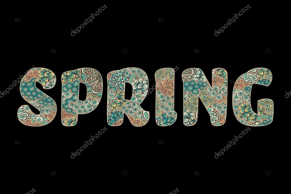 Word spring in beautiful letters ⬇ Vector Image by © Greenvalley
