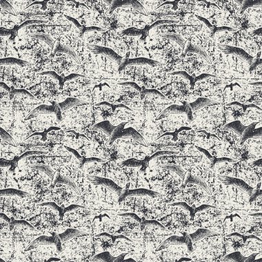 Seamless pattern with seagulls clipart