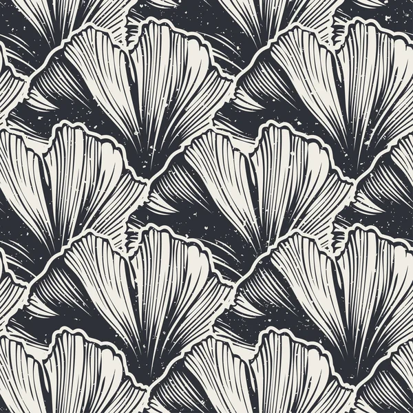 Patrón sin costura con hojas de gonkgo — Archivo Imágenes Vectoriales
