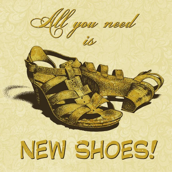 Alles wat je nodig is nieuwe schoenen — Stockvector