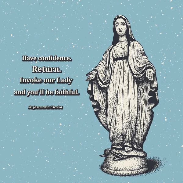 Heilige Maagd Maria met zeggen — Stockvector