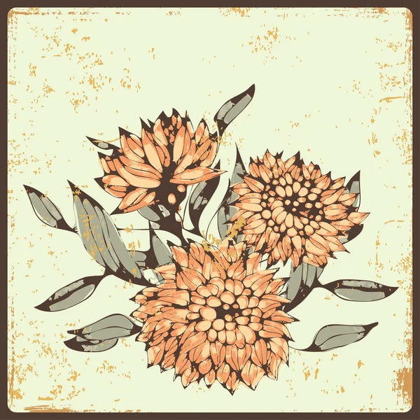 Diseño con tarjeta de flores — Vector de stock