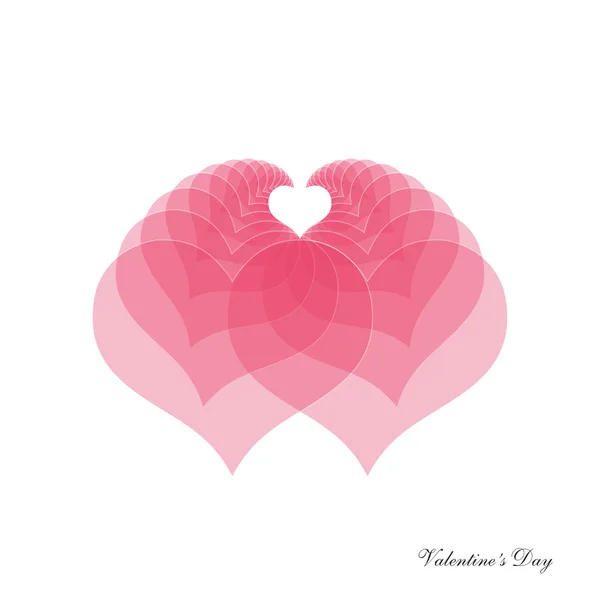 Two interfering hearts — Stock Vector