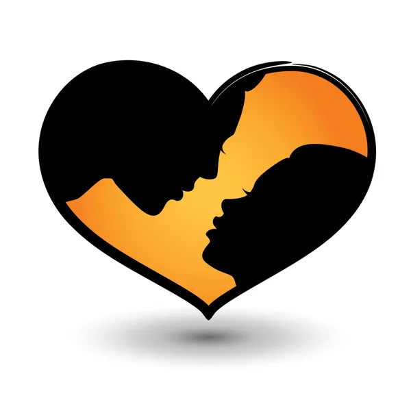 Άνδρας και γυναίκα σε σχήμα καρδιάς — Διανυσματικό Αρχείο