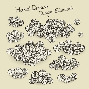 el çekilmiş tasarım öğeleri