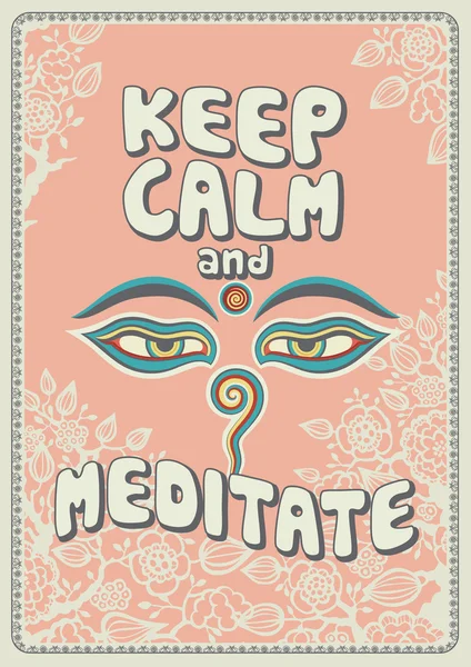 Kalmte bewaren en mediteren — Stockvector