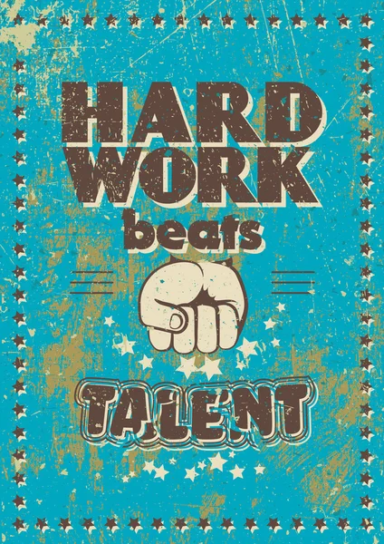 Hard work beats talent — Stock Vector