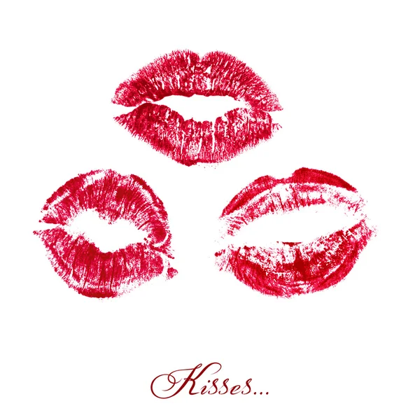 Baisers de rouge à lèvres réalistes — Image vectorielle
