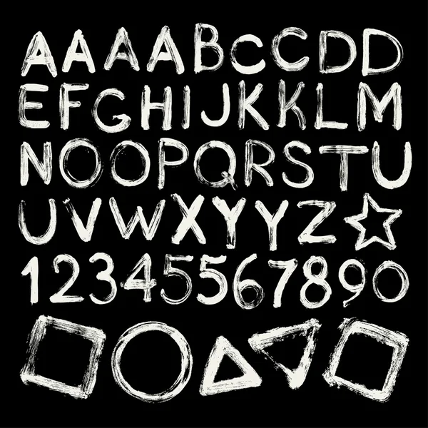 Borstel lijnen lettertype alfabet — Stockvector